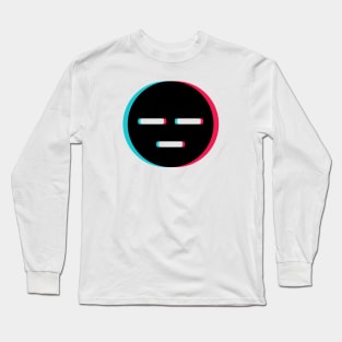 TikTok dumb irritated frustrated emoji smiley Black Long Sleeve T-Shirt